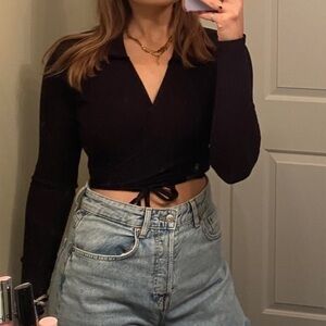 Forever 21 long sleeve wrap top